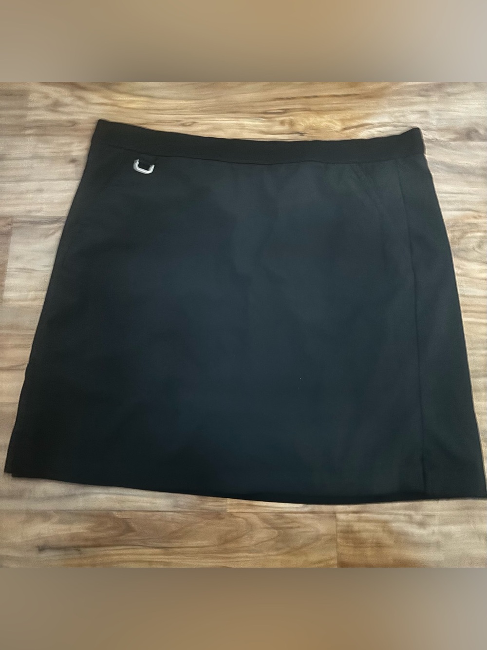 Women's Black Mini Skirt with Subtle Metal Accent